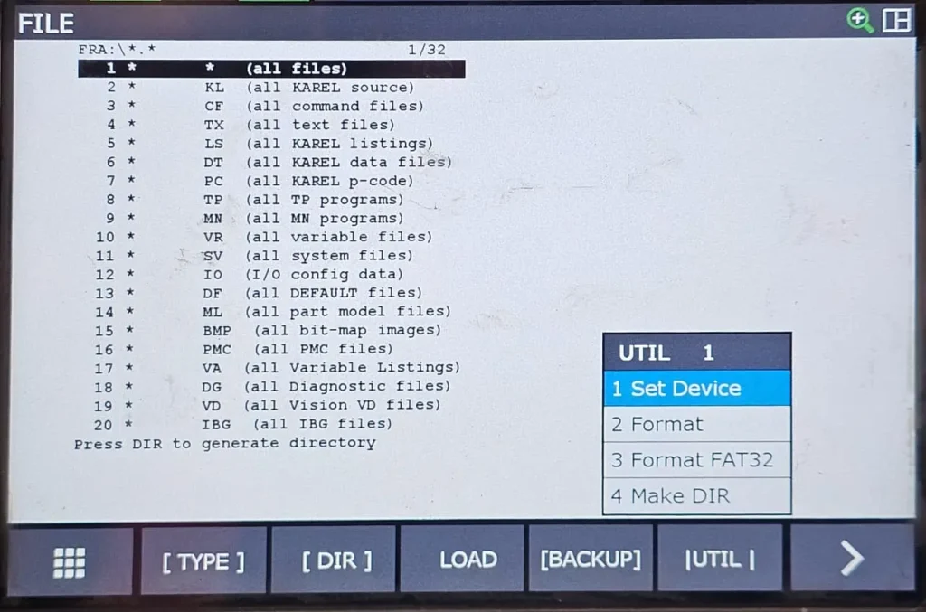 FANUC Robotlarda Backup Alma