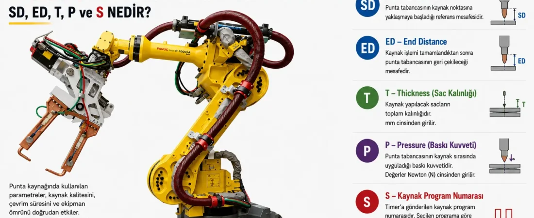 FANUC robotlarda SPOT parametreleri SD ED T S P ve Schedule