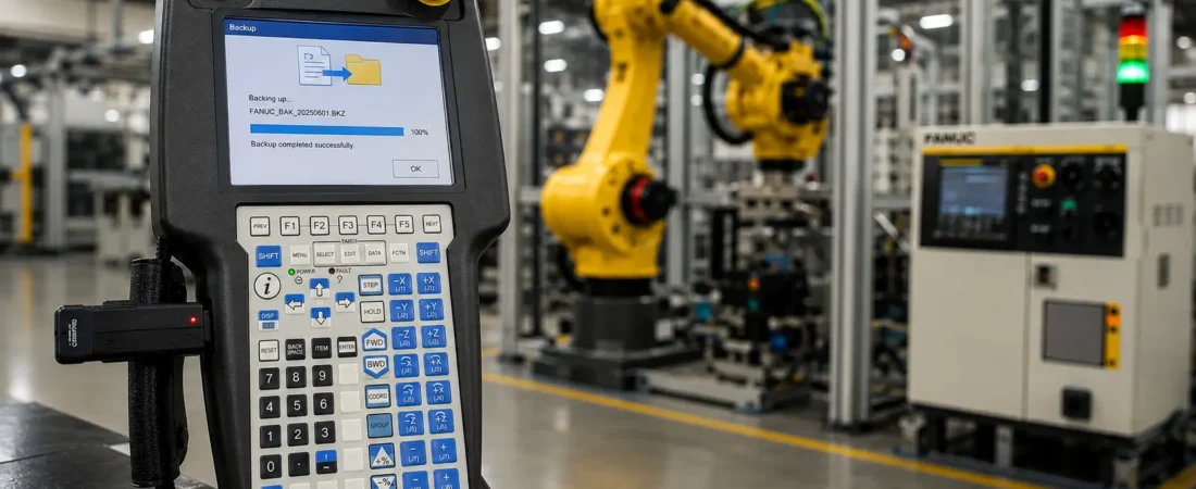 FANUC robotlarda backup alma işlemi sırasında Teach Pendant üzerinden AOA ve ASCII yedekleme